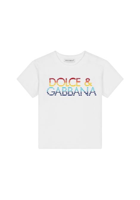 T-Shirt In Jersey Stampa Logo DOLCE & GABBANA KIDS | L1JTEY-G7KO0W0800