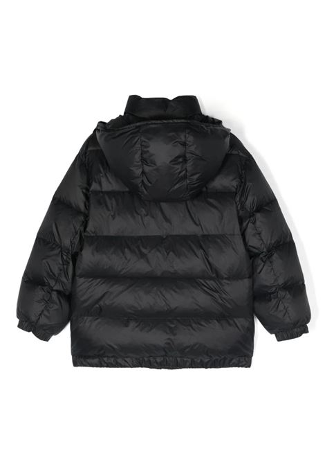 Black Puffer Jacket With Logo Plaque DOLCE & GABBANA KIDS | L4JB6F-G7KZ9N0000