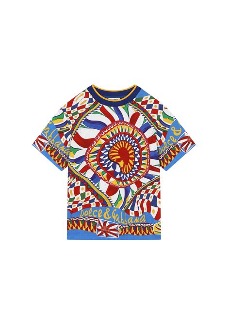 T-Shirt With Multicoloured Cart Print DOLCE & GABBANA KIDS | L4JTEY-G7J2THH4KT