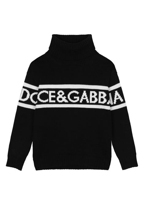 Turtleneck Sweater With Inlaid Logo DOLCE & GABBANA KIDS | L4KW77-JCVM5S9000