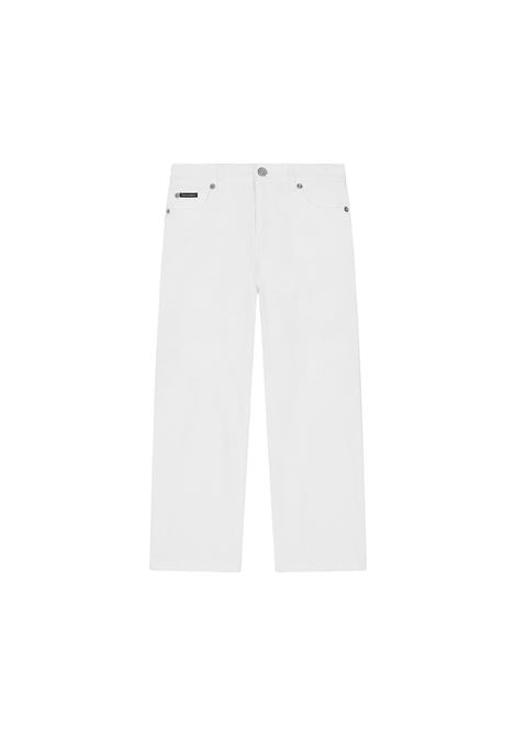 5 Pocket White Denim Trousers With Tears DOLCE & GABBANA KIDS | L52F69-LDB53S9000