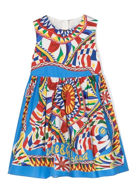 Sleeveless Dress With Cart Print DOLCE & GABBANA KIDS | L53DF5-G7J5FHH4KT
