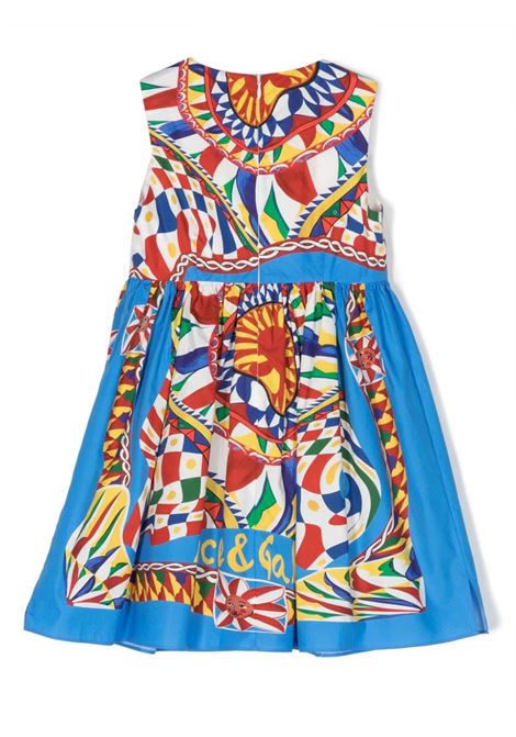 Sleeveless Dress With Cart Print DOLCE & GABBANA KIDS | L53DF5-G7J5FHH4KT
