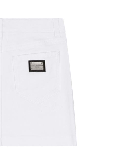 5 Pocket White Denim Skirt With Tears DOLCE & GABBANA KIDS | L54I77-LDB53S9000