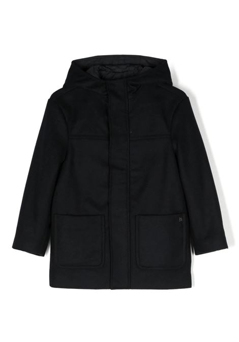 Black Midi Puffer Jacket With Hood DONDUP JUNIOR | DMGB001-TV030D081