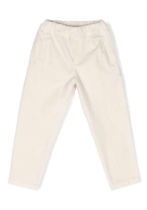 Ivory Velvet Effect Trousers With Elasticised Waist DONDUP JUNIOR | DMPA010-CE2470009