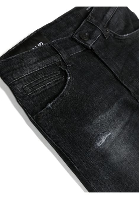 Black Slim Fit Jeans With Abrasions DONDUP JUNIOR | DMPA020-DS0395000