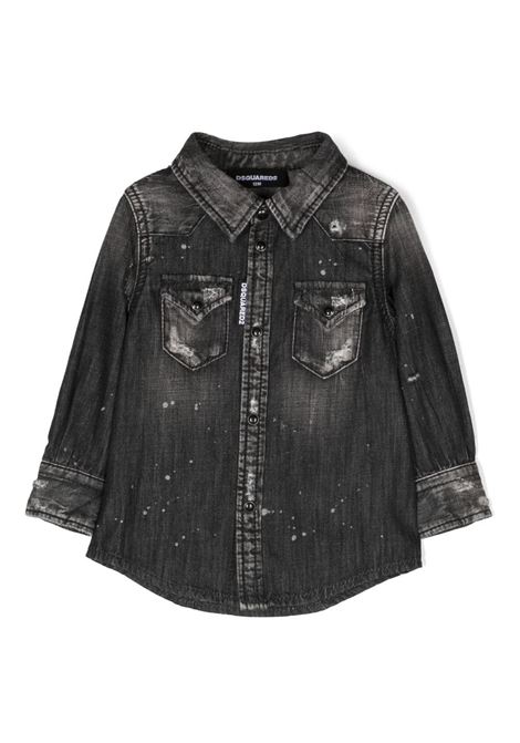 Black Shirt With Vintage Effect DSQUARED2 KIDS | DQ033G-D0A62DQ02