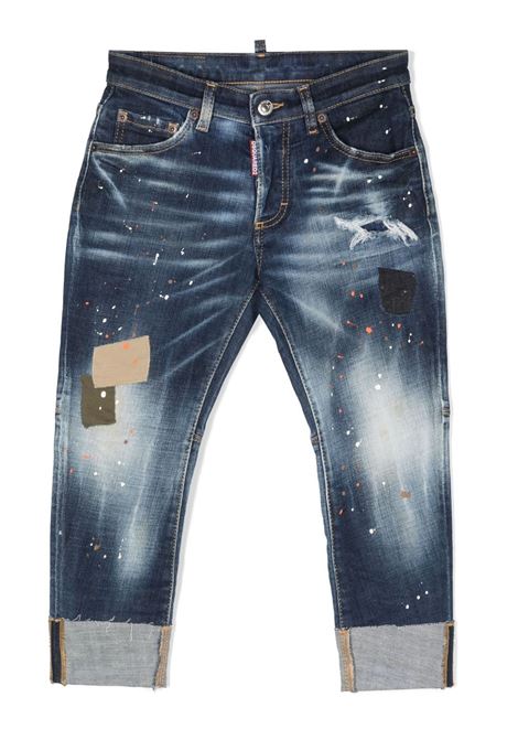 Blue Jeans With Colour Spots DSQUARED2 KIDS | DQ0500-D0A5TDQ01