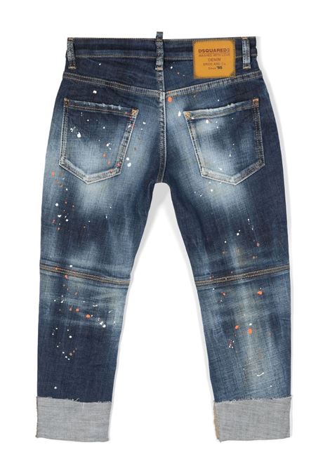 Jeans Blu Con Macchie Di Colore DSQUARED2 KIDS | DQ0500-D0A5TDQ01