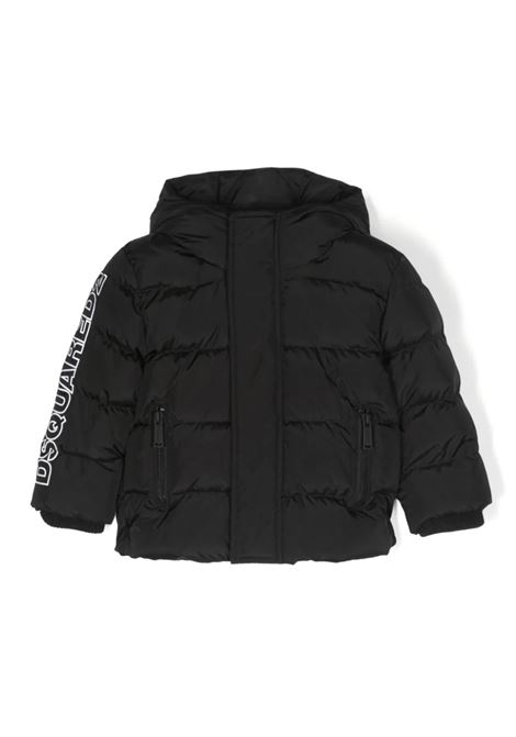 Black Down Jacket With Logo On Sleeve DSQUARED2 KIDS | DQ1788-D00BNDQ900