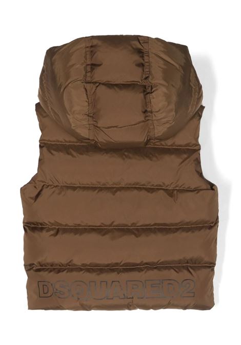 Brown Padded Gilet With Logo DSQUARED2 KIDS | DQ1789-D00BNDQ769