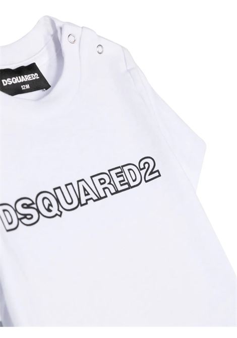 T-Shirt Bianca Con Logo a Contrasto DSQUARED2 KIDS | DQ1792-D00MVDQ100
