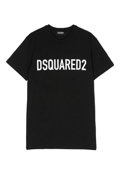 T-Shirt Nera Con Logo DSQUARED2 KIDS | DQ1832-D0A4CDQ900