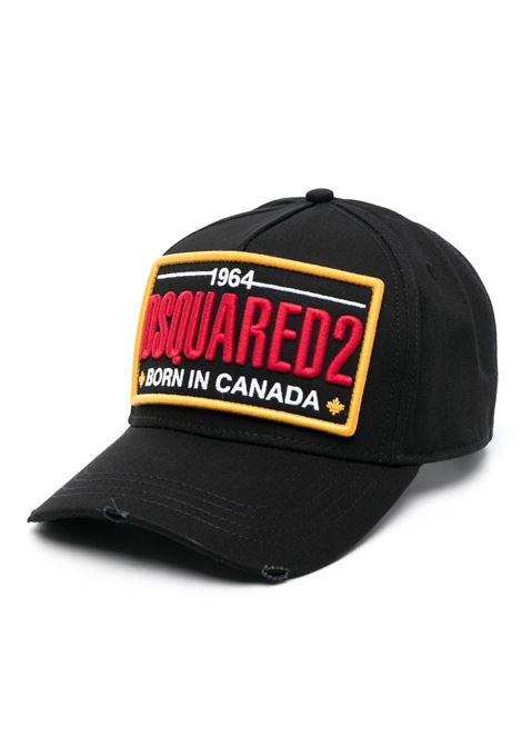 Black Baseball Cap With Embroidered Patch DSQUARED2 | BCM0736-05C000012124