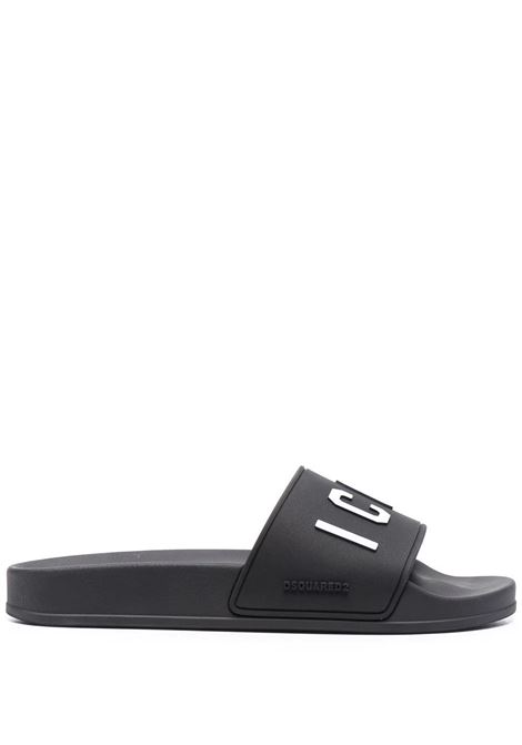 Black Rubber Slipper With Icon Logo DSQUARED2 | FFW0017-172035162124