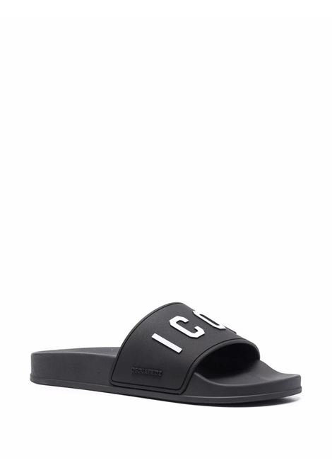Black Rubber Slipper With Icon Logo DSQUARED2 | FFW0017-172035162124