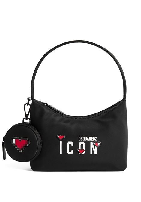 Black Icon Mini Hearts Hobo Bag DSQUARED2 | HOW0036-117000012124