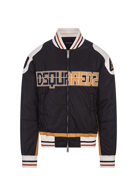 Rider College Bomber Jacket In Black DSQUARED2 | S71AN0468-S60305900