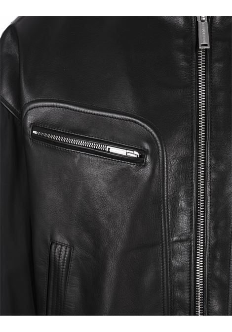 Western Aviator Leather Jacket In Black DSQUARED2 | S74AM1390-SX9749900