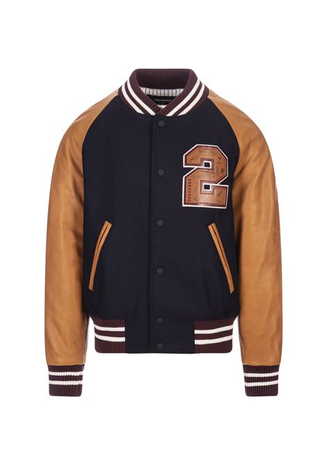 College Bomber Jacket In Blue DSQUARED2 | S74AM1403-S78089524