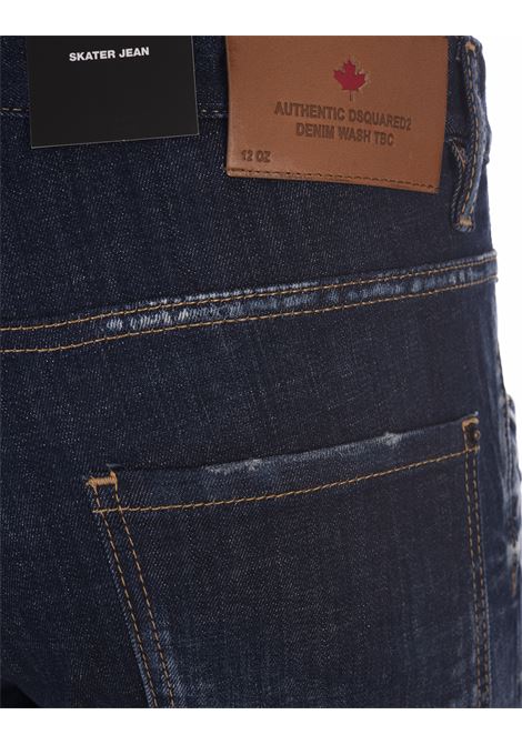Dark Clean Wash Skater Jeans In Blue DSQUARED2 | S74LB1316-S30342470