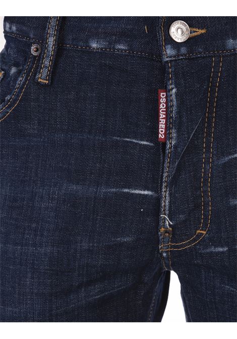 Dark Clean Wash Skater Jeans In Blue - DSQUARED2 - Russocapri