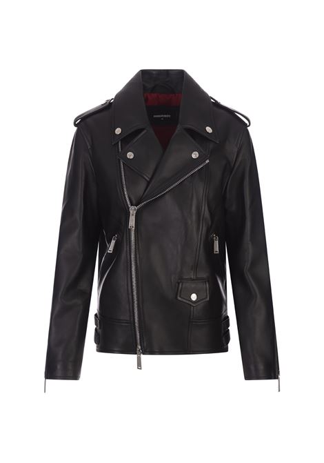 Black Leather Boyfriend Jacket DSQUARED2 | S75AM0942-SY1623900