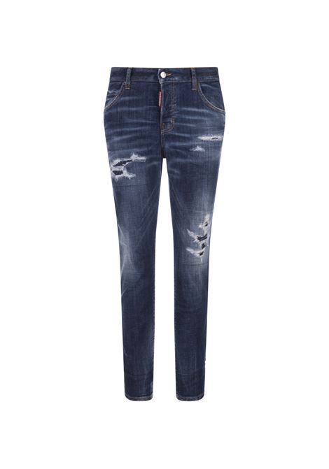 Dark Ripped Wash Medium Waist Flare Jeans DSQUARED2 | S75LB0783-S30342470
