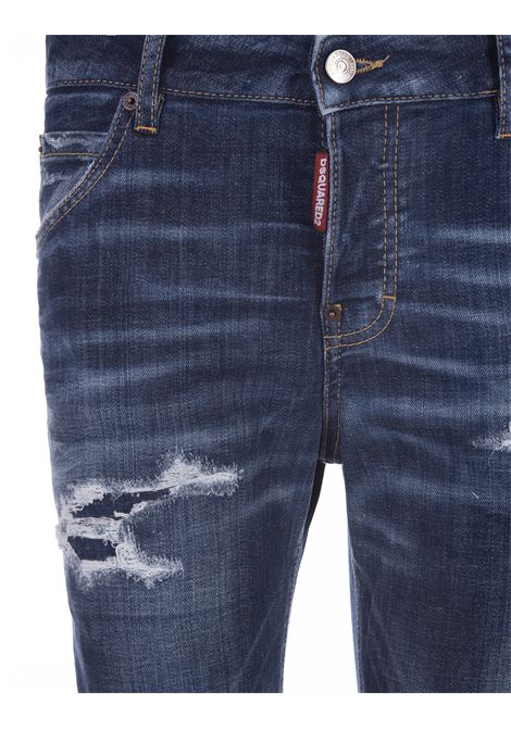 Dark Ripped Wash Medium Waist Flare Jeans DSQUARED2 | S75LB0783-S30342470