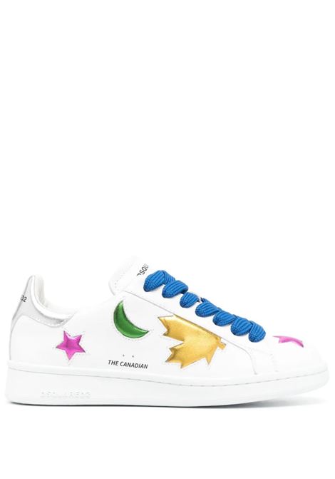 White Boxer Sneakers With Embroidered Patches DSQUARED2 | SNW0242-01505909M1463