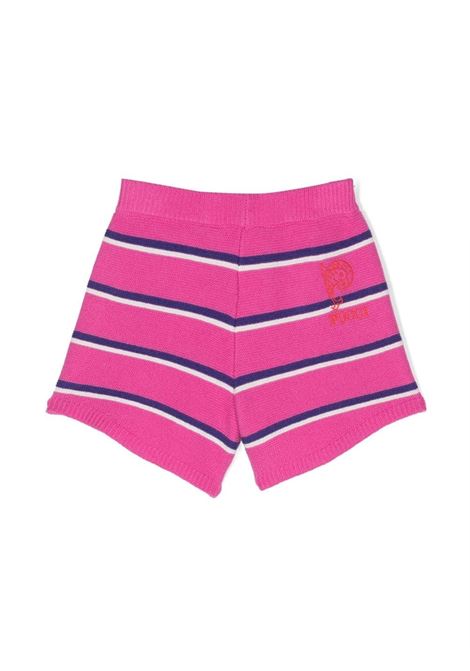 Fuchsia Striped Knit Shorts With Logo EMILIO PUCCI JUNIOR | PT6A19-W0023543