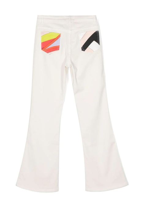 White Flare Jeans With Iride Print EMILIO PUCCI JUNIOR | PT6B10-D0039186