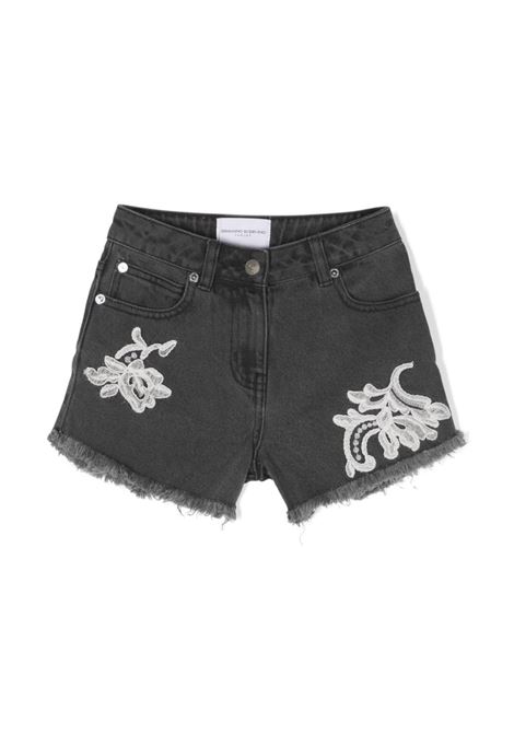 Grey Shorts With White Lace Appliqu?s ERMANNO SCERVINO JUNIOR | SFBE003-DF0245010