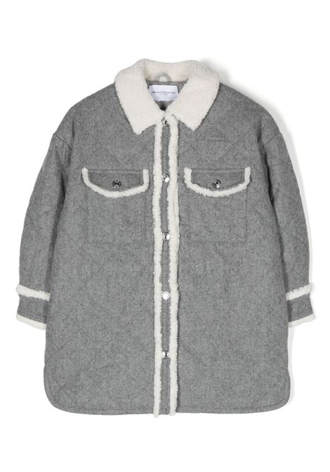 Grey Shirt-Jacket With Rhinestone Logo ERMANNO SCERVINO JUNIOR | SFGB011-ML2515000