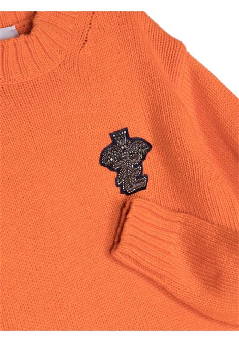 Pullover Arancione Con Applicazione Logo Gioiello ERMANNO SCERVINO JUNIOR | SFMA001-FL947002
