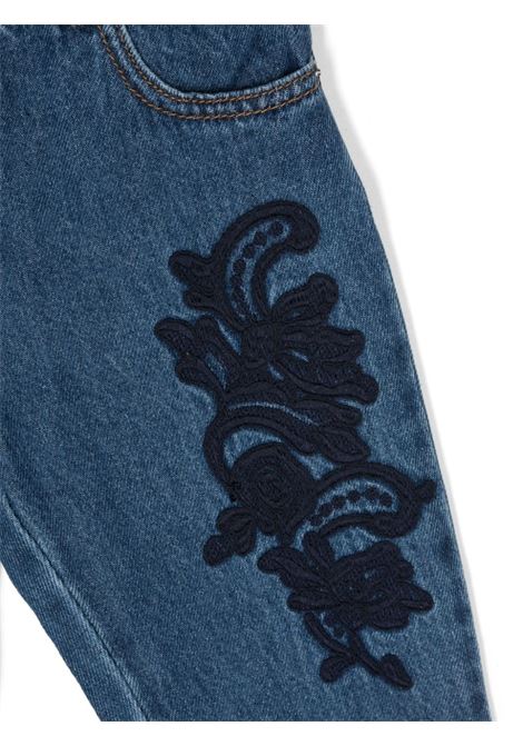 Blue Straight Leg Jeans With Lace Appliqu? ERMANNO SCERVINO JUNIOR | SFPA004-DF0254081