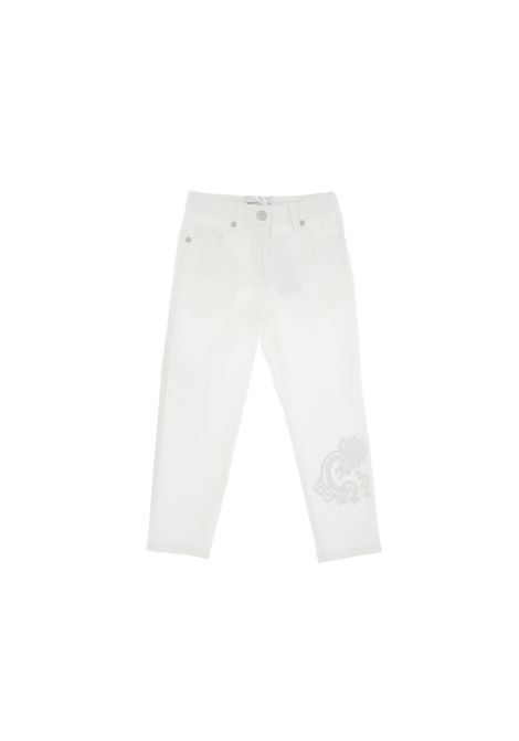 White Trousers With Embroidery ERMANNO SCERVINO JUNIOR | SFPA046C-CE238-BS0030002