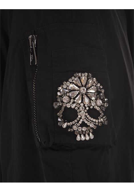 Black Puffer Jacket With Skull Jewel ERMANNO SCERVINO | D430A300CMUUJ95708