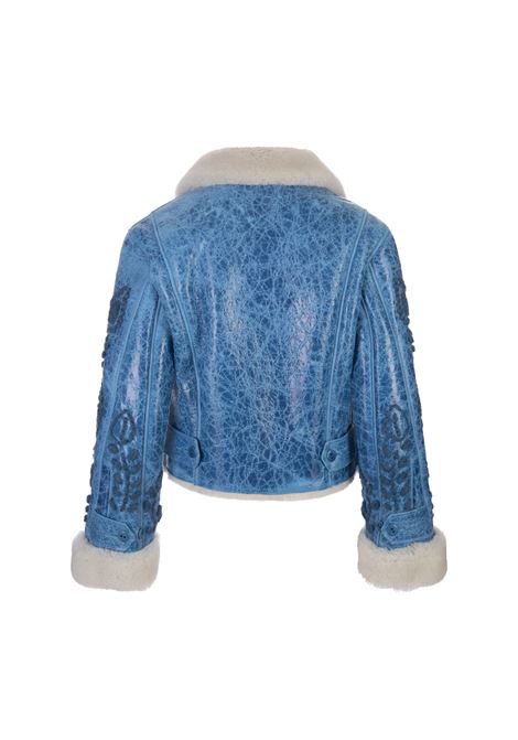 Blue Shearling Jacket ERMANNO SCERVINO | D430I308RBJL84434