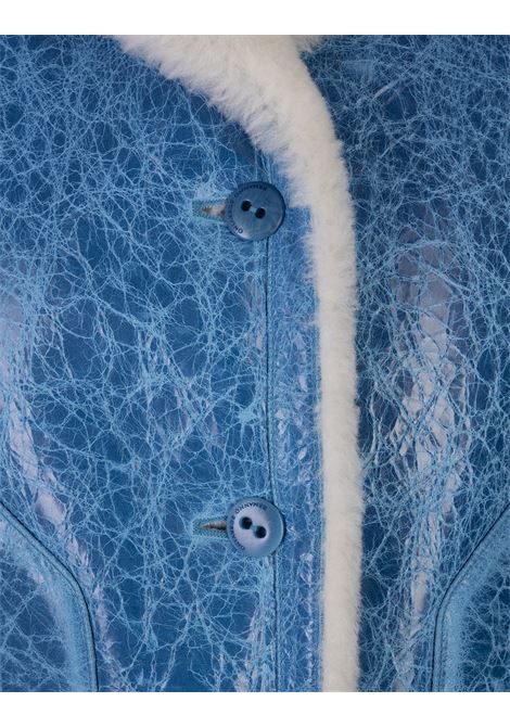 Blue Shearling Jacket ERMANNO SCERVINO | D430I308RBJL84434