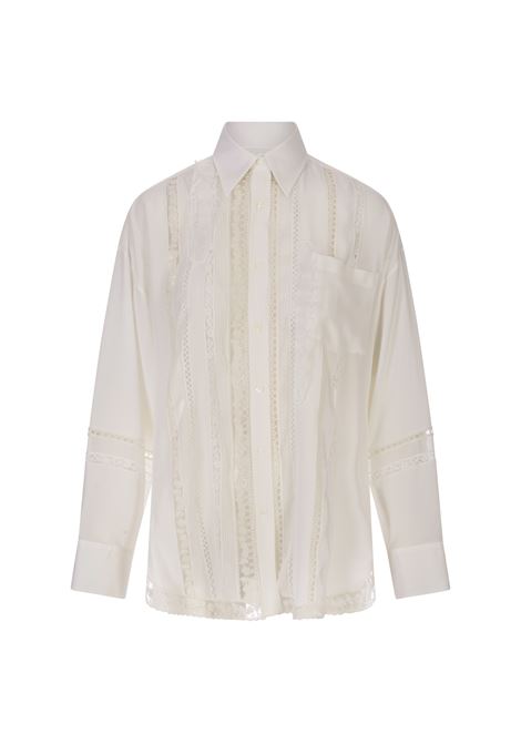 Embroidered White Silk Shirt ERMANNO SCERVINO | D432K318FKE10602