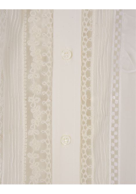 Embroidered White Silk Shirt ERMANNO SCERVINO | D432K318FKE10602