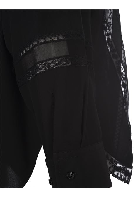 Embroidered Black Silk Shirt ERMANNO SCERVINO | D432K318FKE95708
