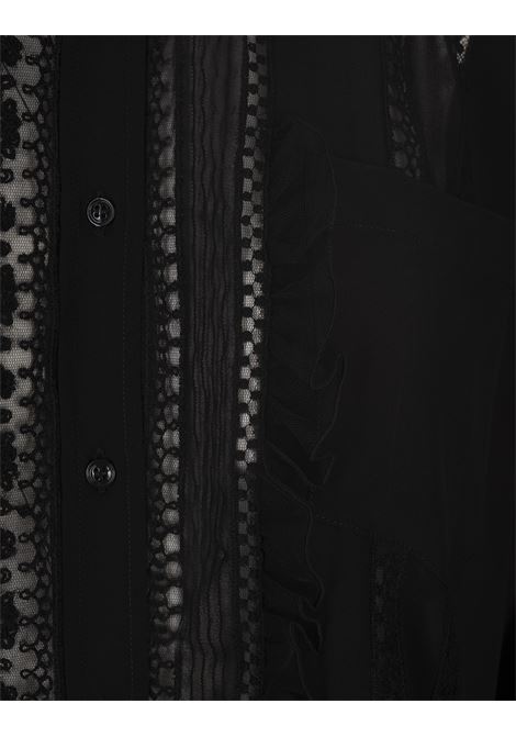 Embroidered Black Silk Shirt ERMANNO SCERVINO | D432K318FKE95708