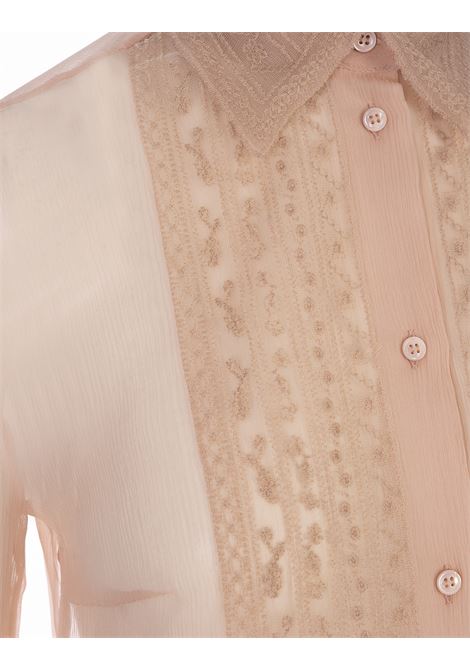 Pink Semi-Transparent Shirt With Embroidery ERMANNO SCERVINO | D432K324CFN61511
