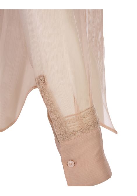 Pink Semi-Transparent Shirt With Embroidery ERMANNO SCERVINO | D432K324CFN61511