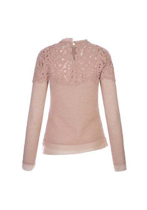 Pink Pullover With Cutwork Embroidery ERMANNO SCERVINO | D432L329ODX61511