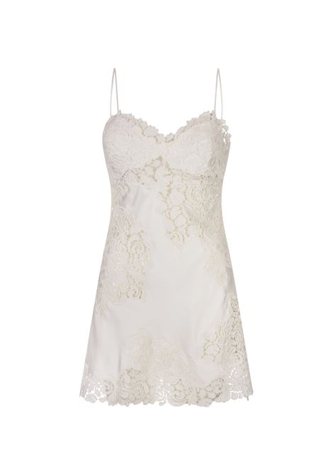 White Silk Mini Dress With Lace ERMANNO SCERVINO | D432Q710OEL10602
