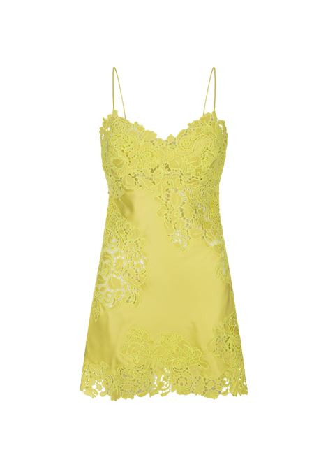 Yellow Silk Mini Dress With Lace ERMANNO SCERVINO | D432Q710OEL30645